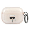Karl Lagerfeld KLAPUKHGD AirPods Pro cover gold / gold Glitter Karl`s Head(3666339030353)